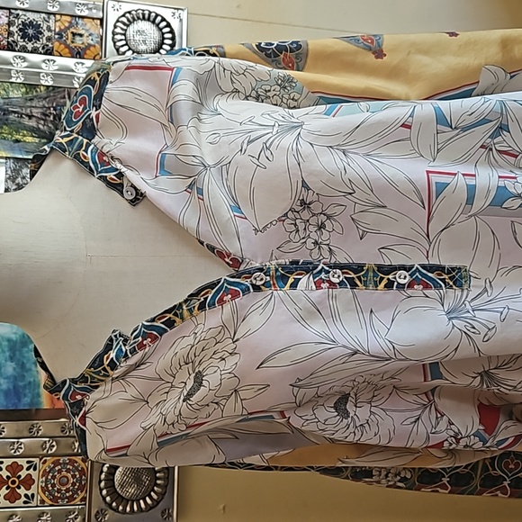 Johnny Was silk blouse large - Picture 4 of 12